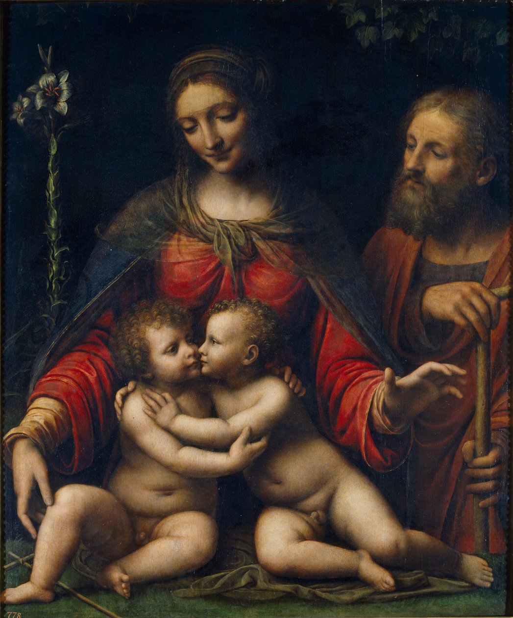 „Święta Rodzina z Janem Chrzcicielem” (Święta Rodzina z Janem Chrzcicielem) Obraz Bernardino Luiniego (ok. 1480-1532) Wymiary 100x84 cm Museo del Prado, Madryt autorstwa Bernardino Luini