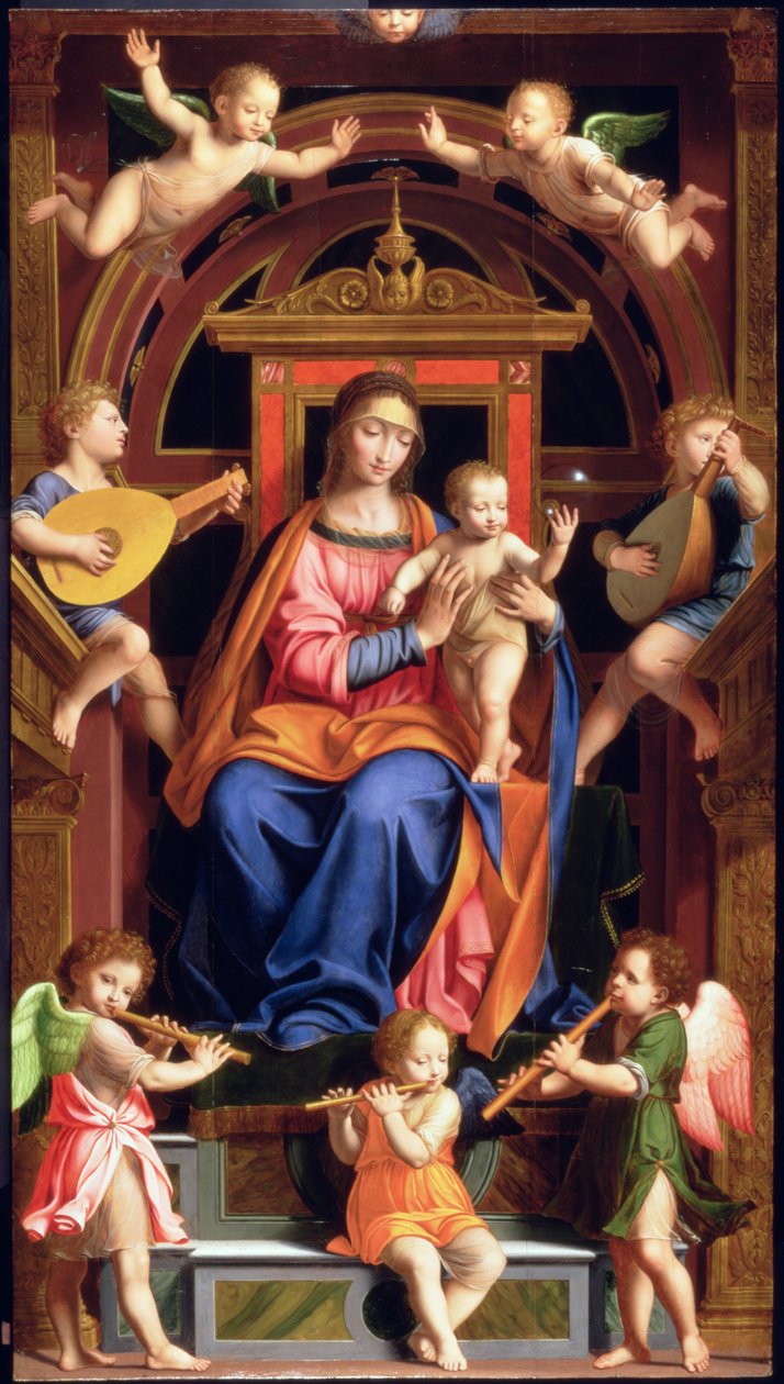 Madonna z Dzieciątkiem na tronie autorstwa Bernardino Luini