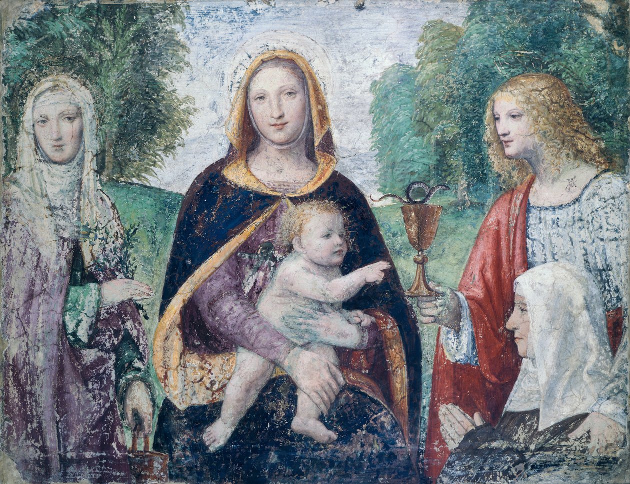 Madonna z Dzieciątkiem ze świętymi, Bernardino Luini (1485-ca 1532) autorstwa Bernardino Luini