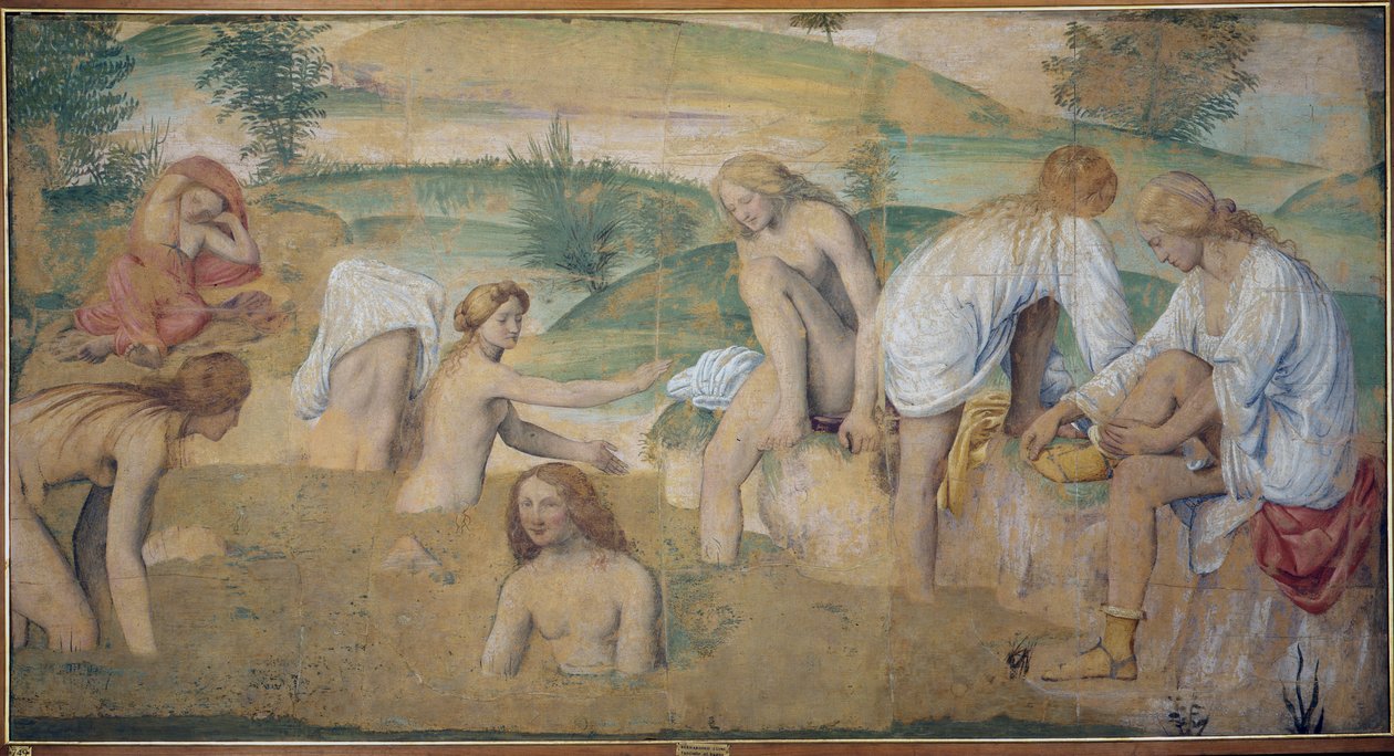 Nimfy w łaźni, ok.1514 (oddzielny fresk na pokładzie) autorstwa Bernardino Luini
