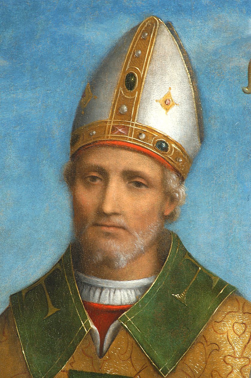 Święty Ambroży, 1520-22 (tempera na pokładzie) (detal 3496310) autorstwa Bernardino Luini
