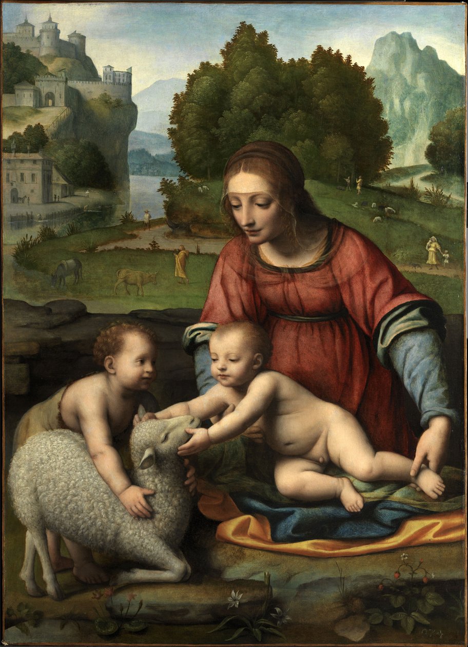 Dziewica z Dzieciątkiem z Dzieciątkiem Święty Jan autorstwa Bernardino Luini