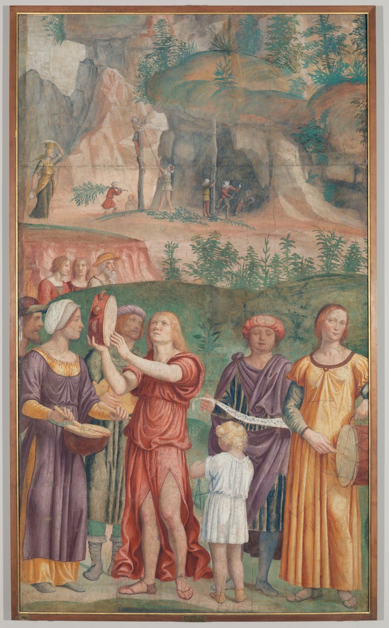 Pieśń triumfalna Żydów, ok. 1514 (wolnostojący fresk na płótnie) autorstwa Bernardino Luini