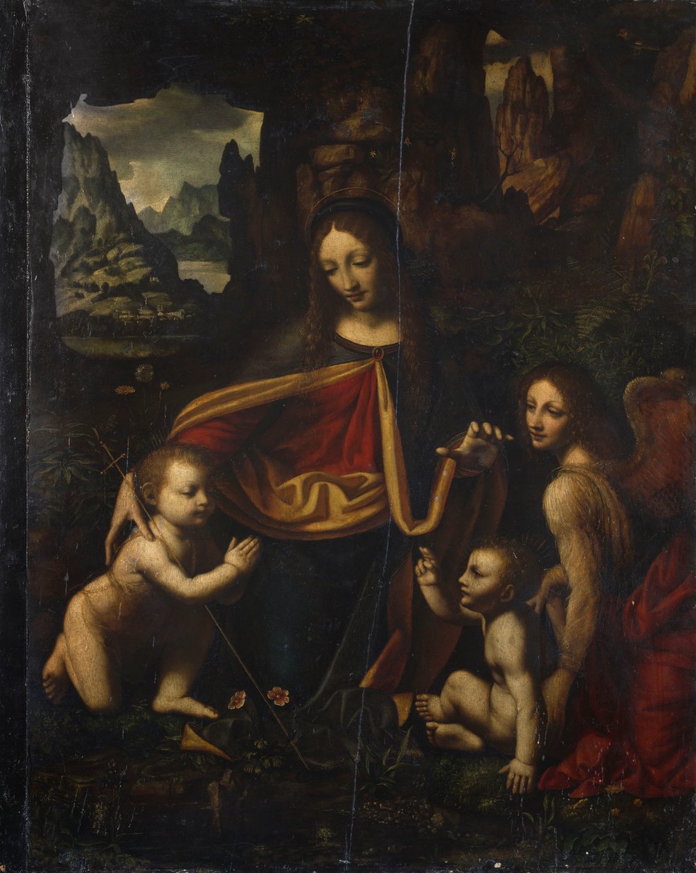 Virgin of the Rocks, Bernardino Luini (ca 1480-ca 1532), olej na desce, cm 865x655, kościół Santa Giustina, Affori, Lombardia, Włochy autorstwa Bernardino Luini
