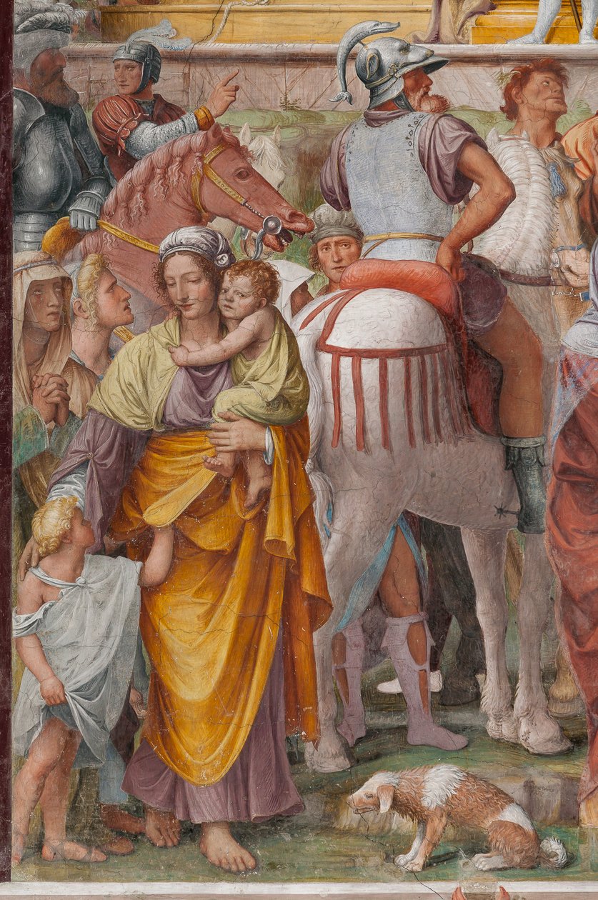 Kobieta i dzieci, szczegół Męki i Ukrzyżowania Chrystusa autorstwa Bernardino Luini