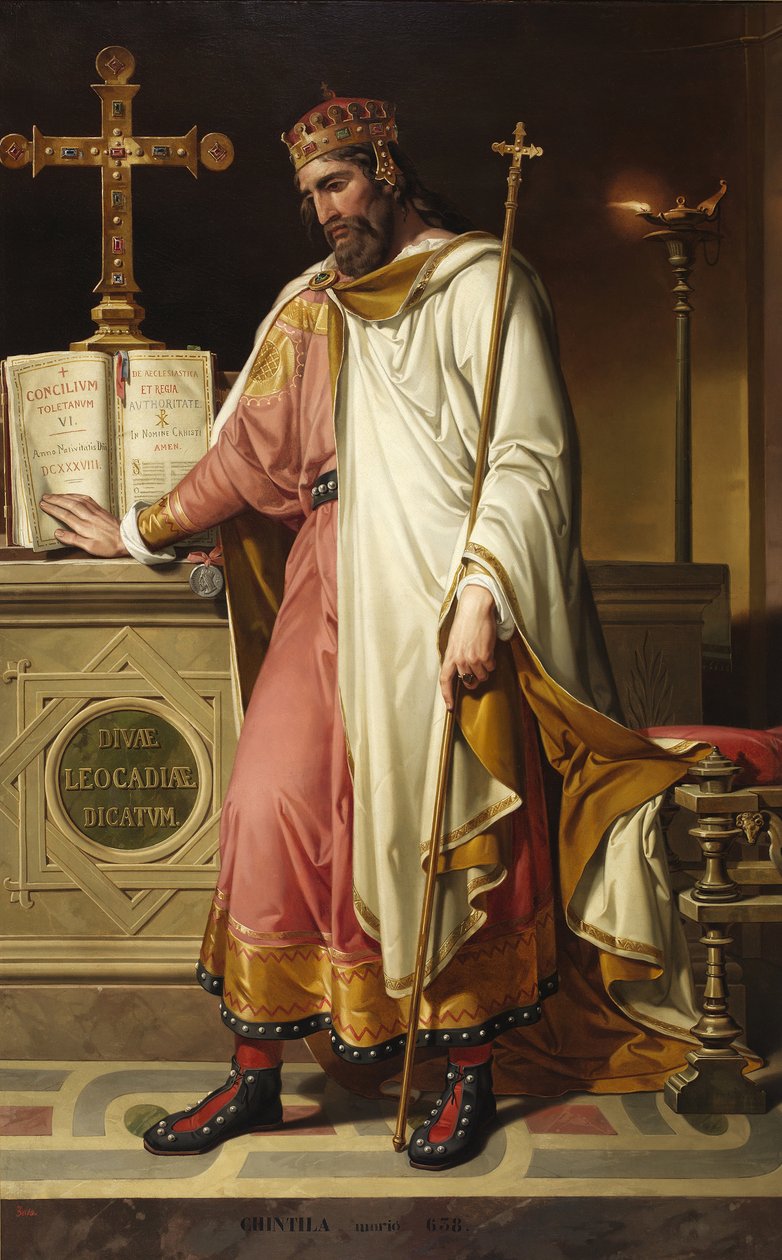 Portret króla Wizygotów Chintila autorstwa Bernardino Montañés Pérez