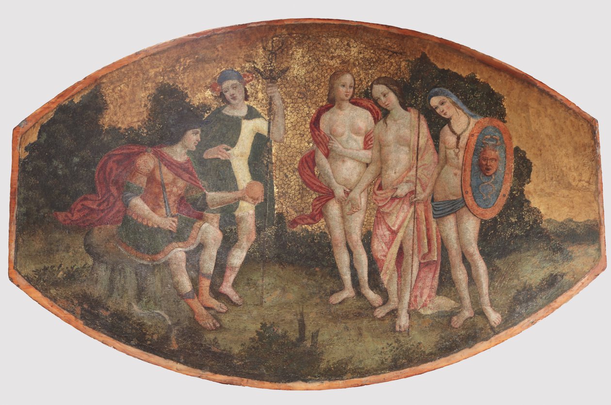 Wyrok Paryża, ca. 1509. autorstwa Bernardino Pinturicchio