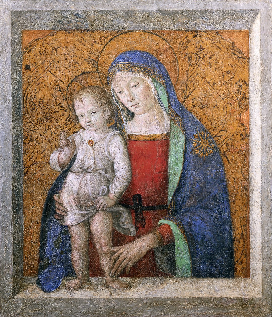 Madonna z Parapetu Madonna z Parapetu, ok. godz. 1490. autorstwa Bernardino Pinturicchio