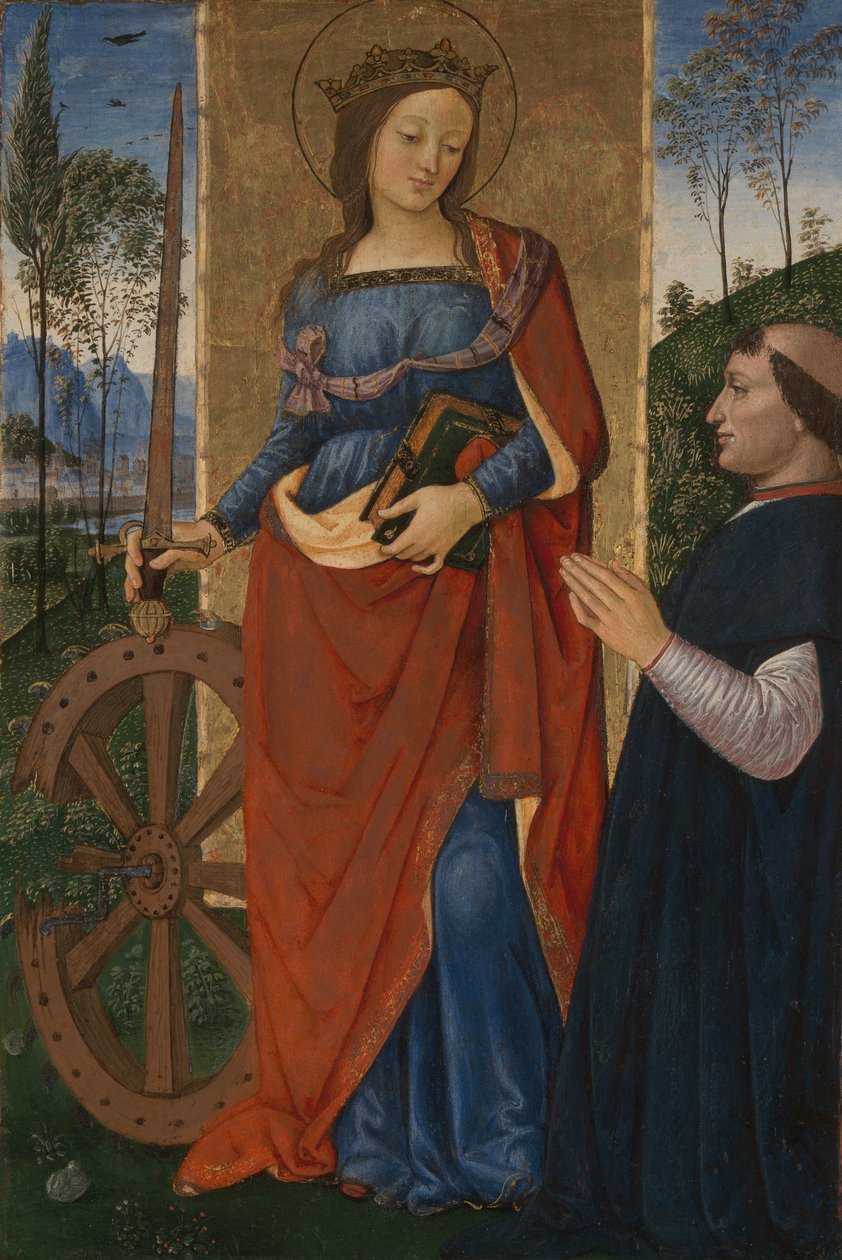 Św. Katarzyna Aleksandryjska z darczyńcą 1480 autorstwa Bernardino Pinturicchio