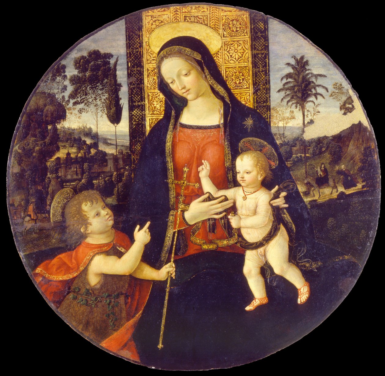 Dziewica i dziecko z Janem Chrzcicielem jako chłopiec, 1490-1500 autorstwa Bernardino Pinturicchio