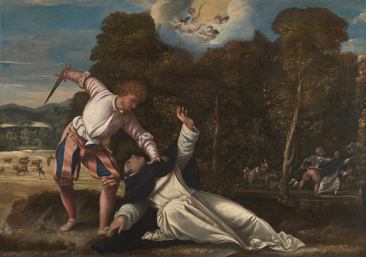 Śmierć św. Piotra Męczennika autorstwa Bernardino da Asola