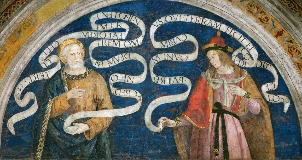 Apostoł Piotr i prorok Jeremiasz - Apostoł Piotr i prorok Jeremiasz, Pinturicchio, Bernardino, Warsztat z (1454-1513). Świeży autorstwa Bernardino di Betto (workshop of) Pinturicchio