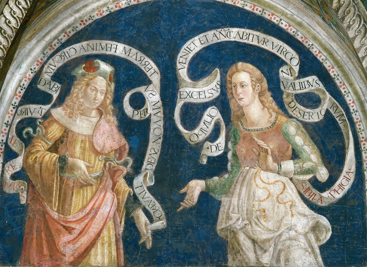Le profete Jeremie et la sibylle phrygienne - Prorok Jeremiasz i Sybilla frygijska, autorstwa Pinturicchio, Bernardino, Warsztat z (1454-1513). Fresk autorstwa Bernardino di Betto (workshop of) Pinturicchio