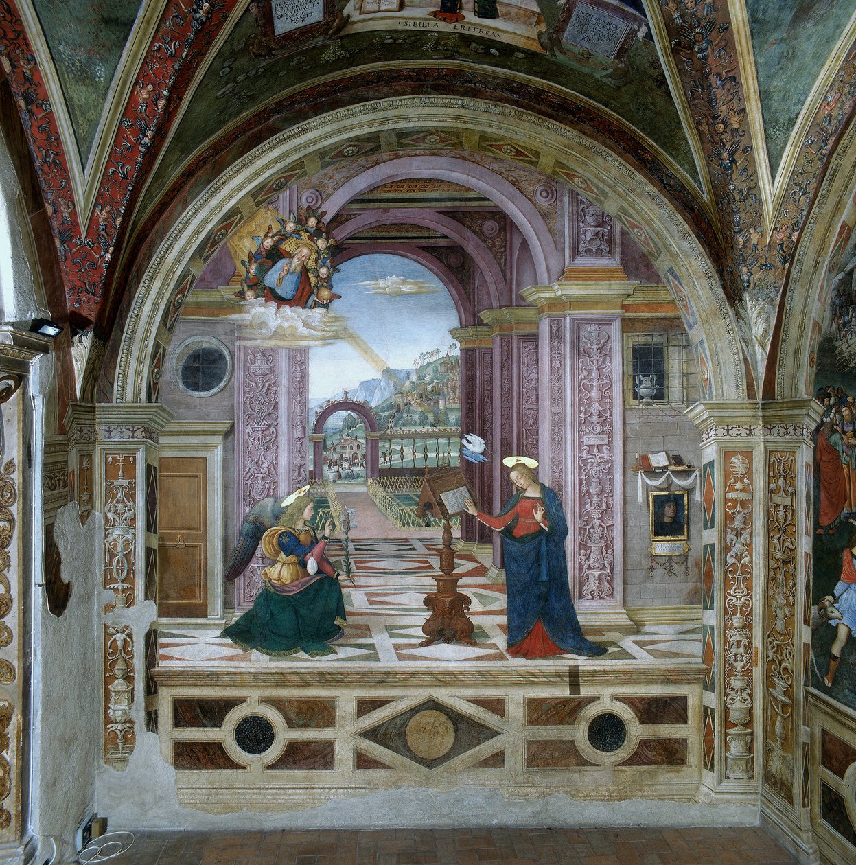 Zwiastowanie (fresk) autorstwa Bernardino di Betto Pinturicchio