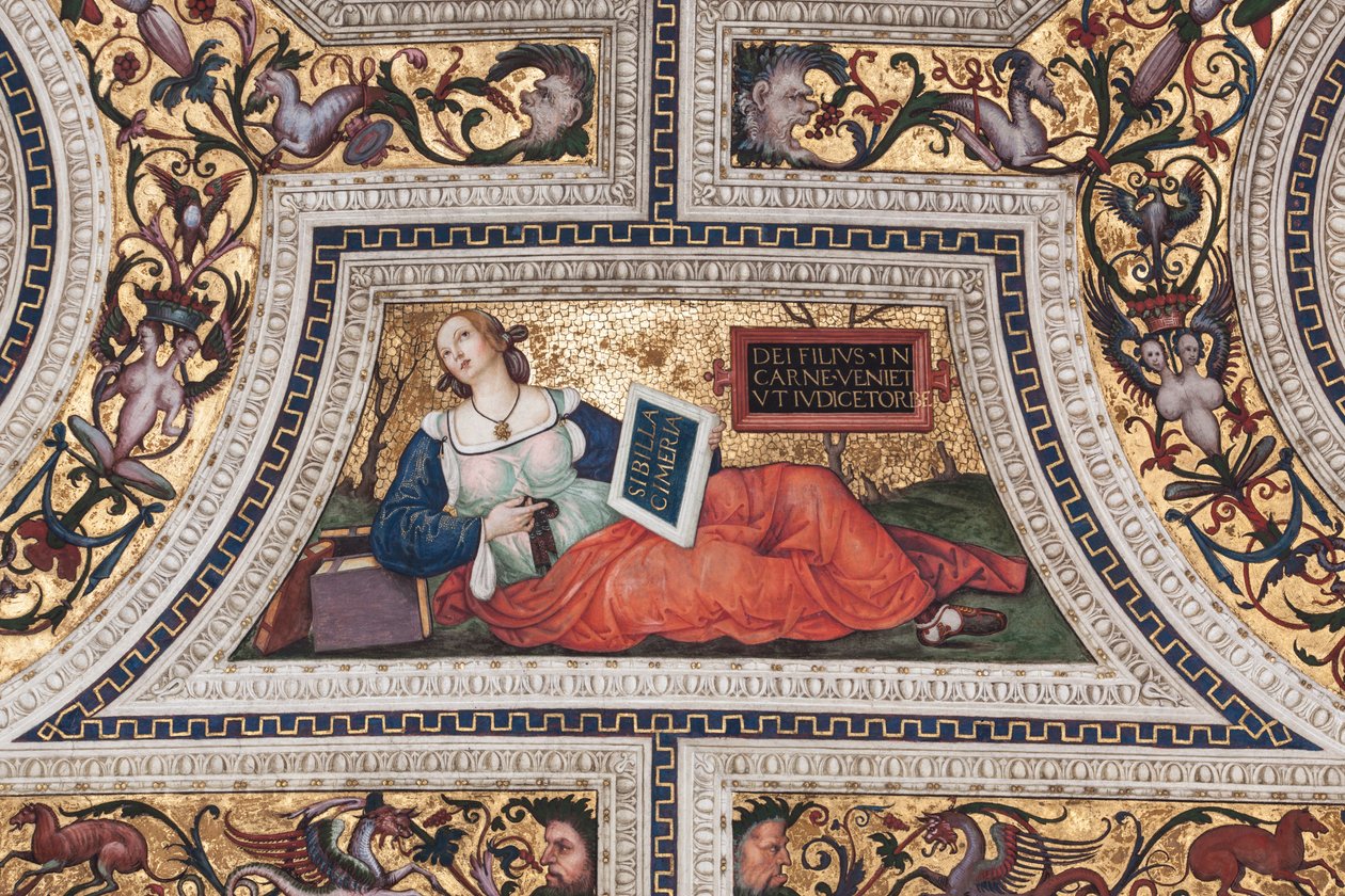Sybilla kimeryjska, fragment Sybilli (fresk) autorstwa Bernardino di Betto Pinturicchio