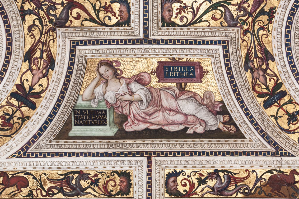 Erytrea Sybilla, fragment Sybilli (fresk) autorstwa Bernardino di Betto Pinturicchio