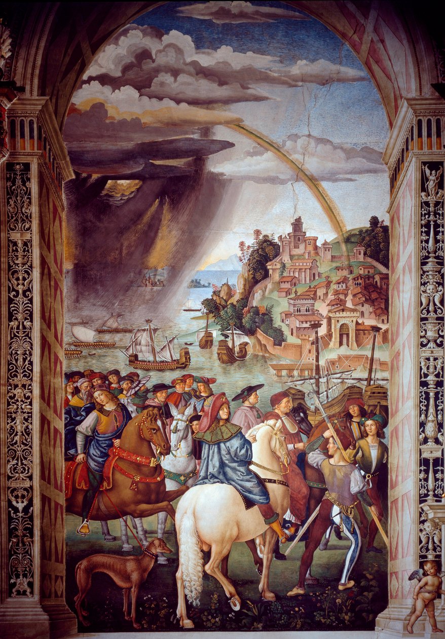 Życie papieża Pio (Piusa) II (Enea Silvio Piccolomini autorstwa Bernardino di Betto Pinturicchio