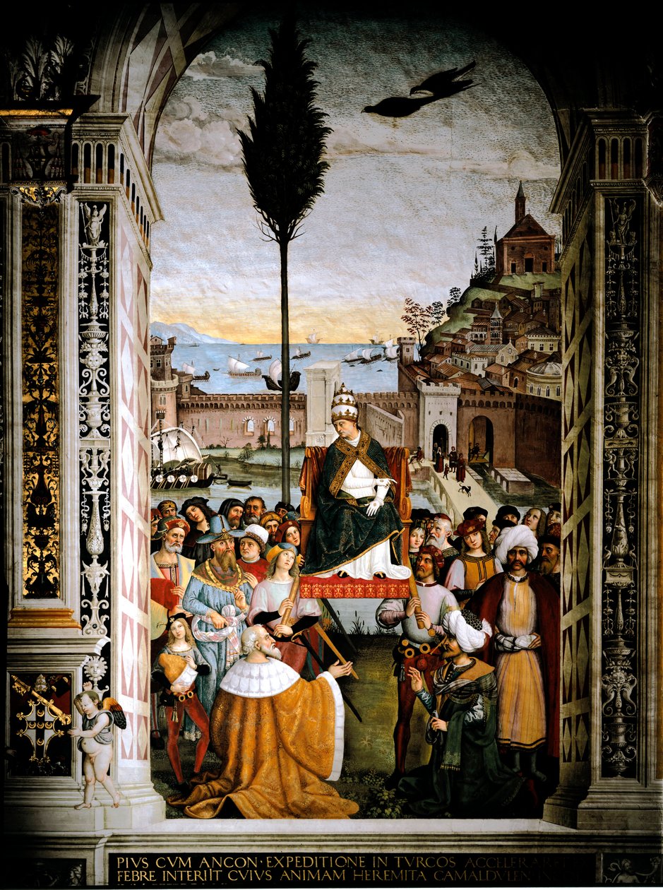 Życie papieża Pio (Piusa) II (Enea Silvio Piccolomini autorstwa Bernardino di Betto Pinturicchio