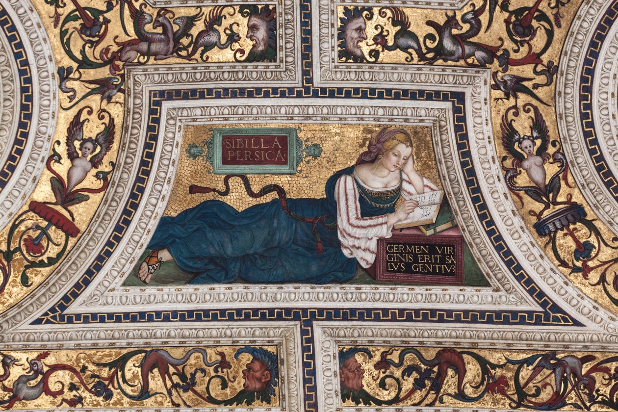 Perska Sybilla, fragment Sybilli (fresk) autorstwa Bernardino di Betto Pinturicchio