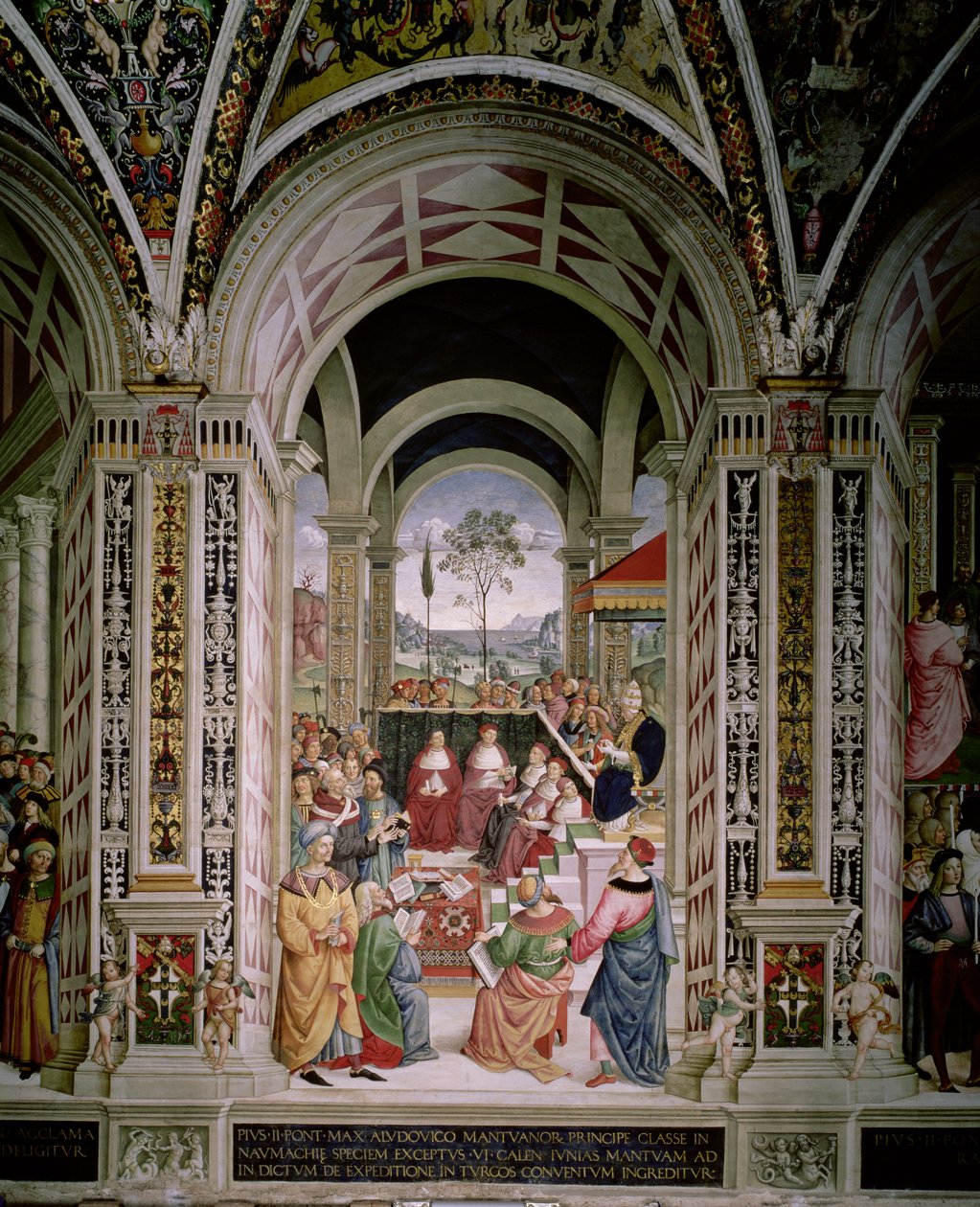 Papież Pius II (1405-64) przewodniczy sejmowi w Mantui w 1459 r. autorstwa Bernardino di Betto Pinturicchio