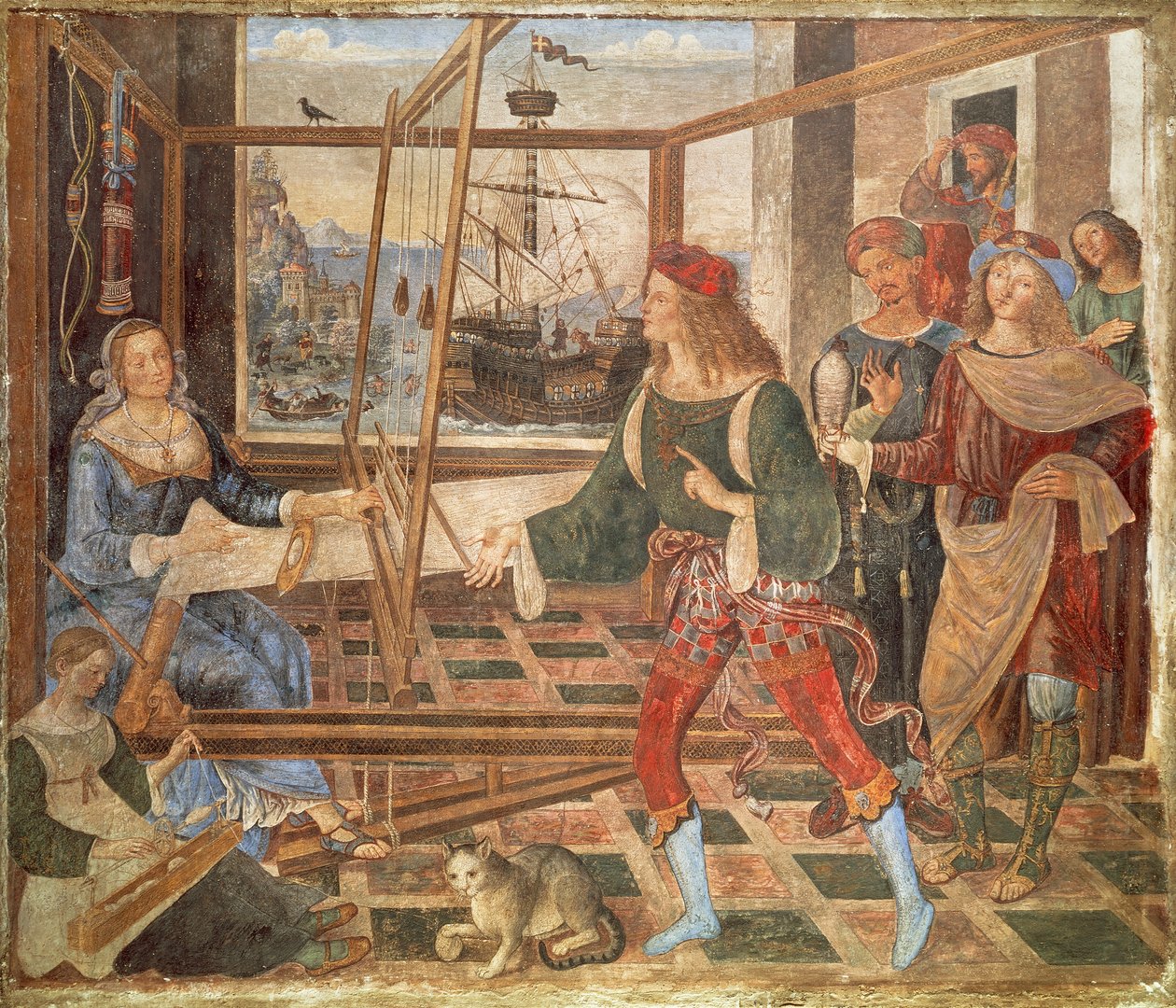 Powrót Ulissesa do Penelopy autorstwa Bernardino di Betto Pinturicchio