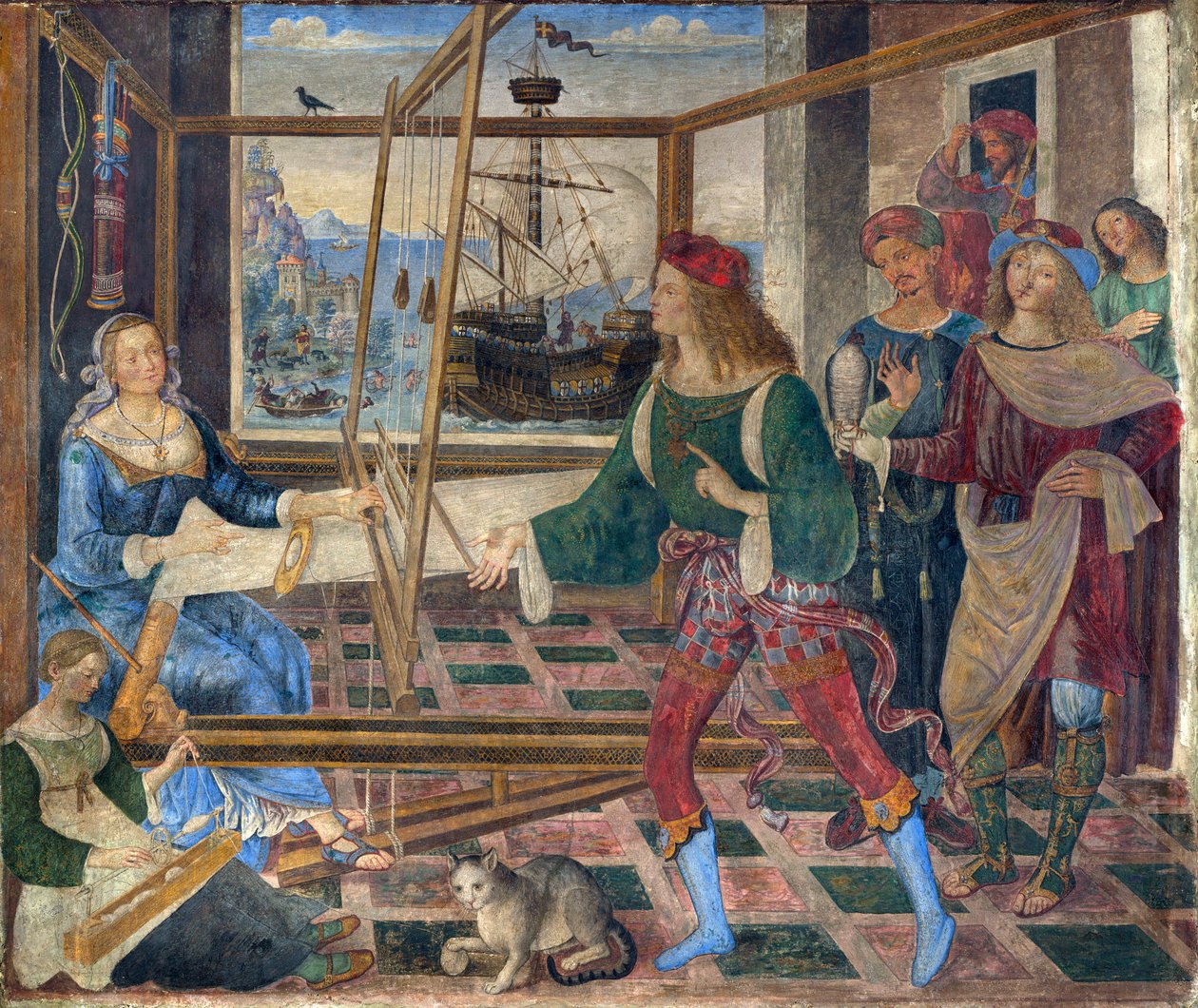 Powrót Ulissesa do Penelopy autorstwa Bernardino di Betto Pinturicchio