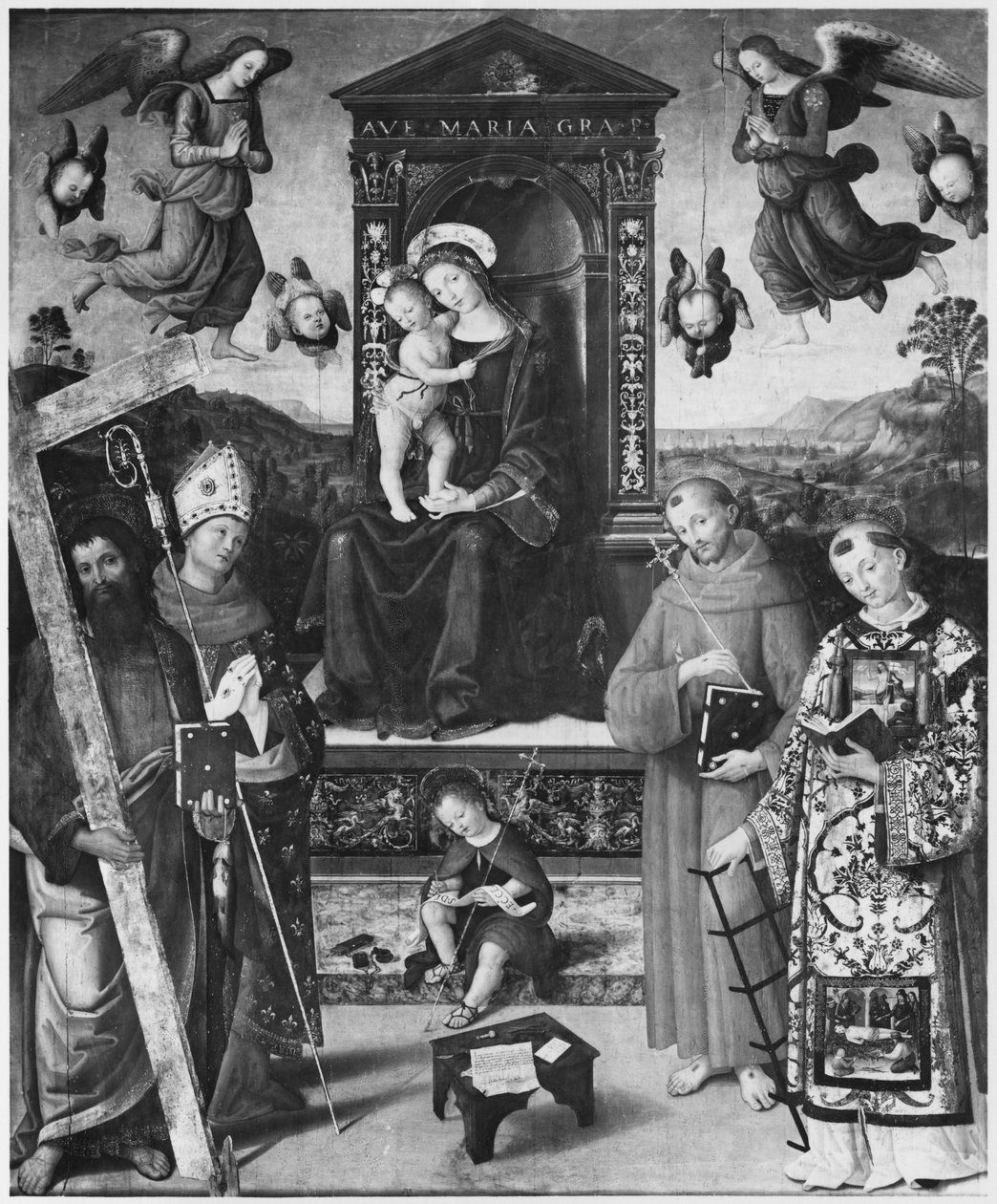 Święta rozmowa, 1508 autorstwa Bernardino di Betto Pinturicchio