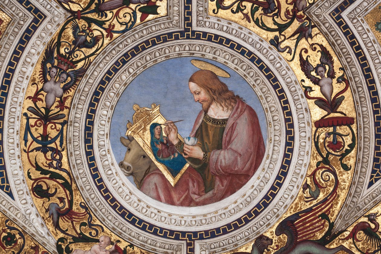 Św. Łukasz, fragment Czterech ewangelistów (fresk) autorstwa Bernardino di Betto Pinturicchio