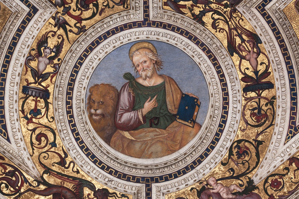 Św. Marek, fragment Czterech Ewangelistów (fresk) autorstwa Bernardino di Betto Pinturicchio