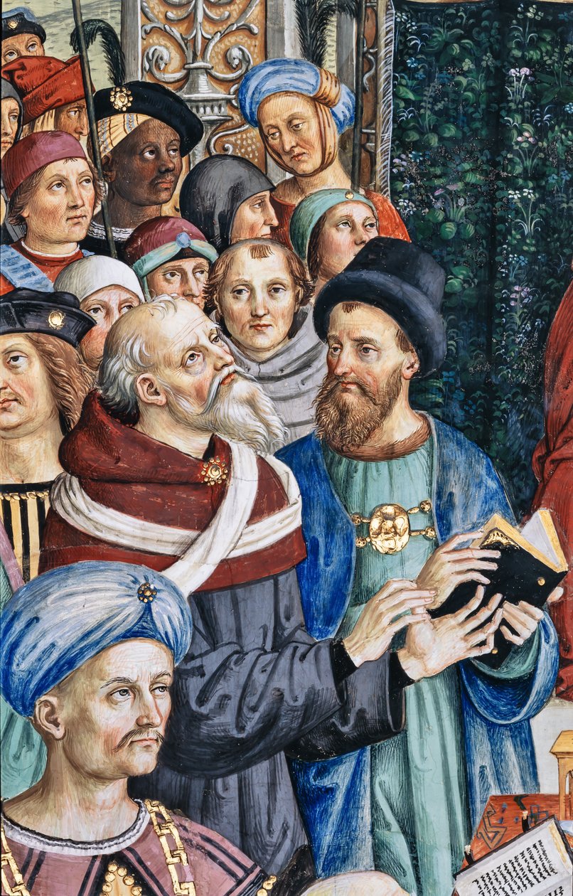 Biblioteka Piccolomini, ściana południowo-zachodnia: „Pius II przewodniczy Sejmowi Mantui, 1 czerwca autorstwa Bernardino di Betto Pinturicchio