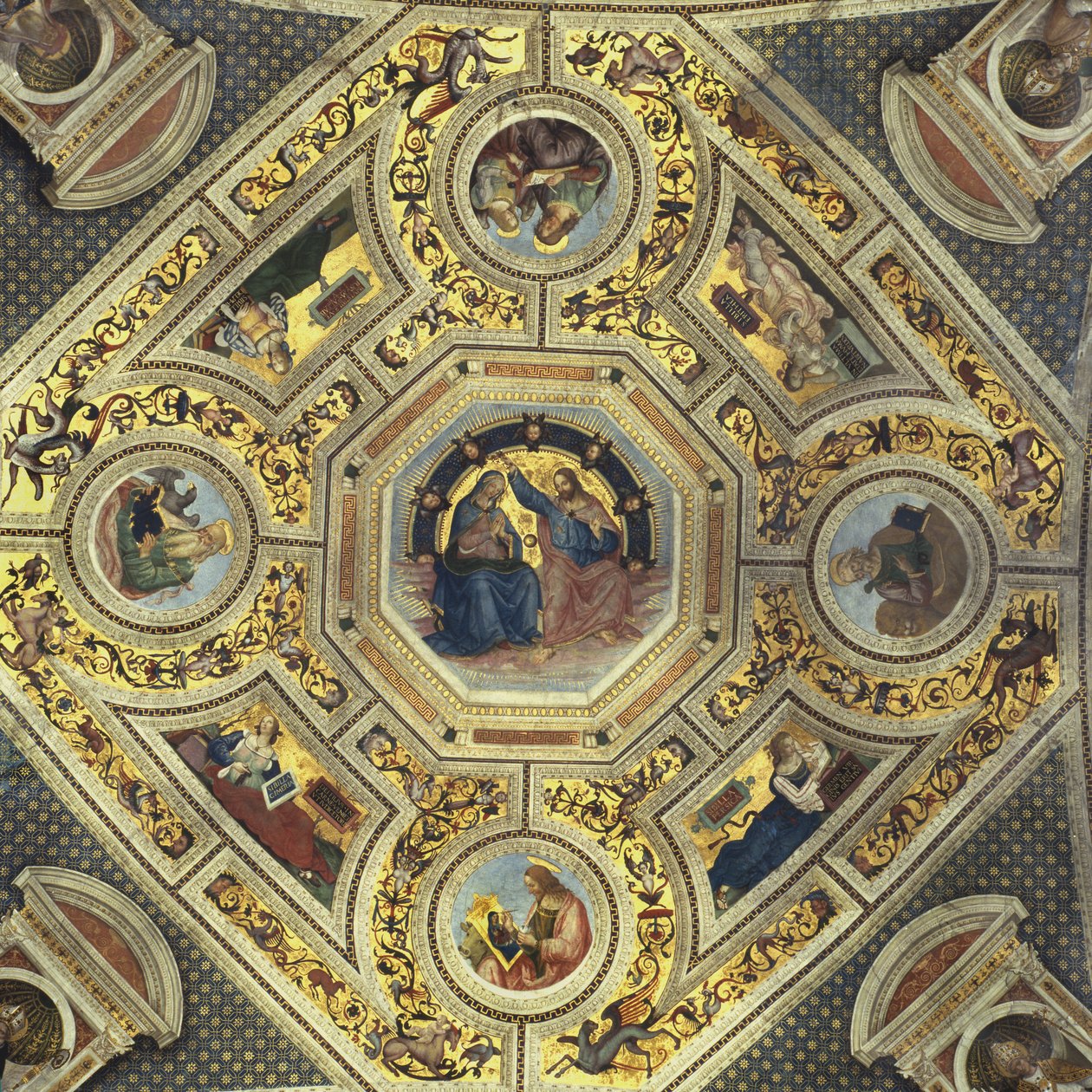 Sklepienie prezbiterium, Santa Maria del Popolo, Rzym, ok. 1484-92 autorstwa Bernardino di Betto Pinturicchio