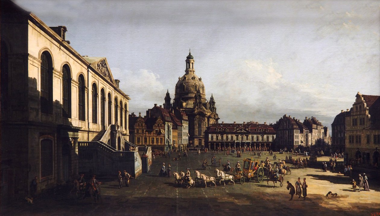 Nowy rynek w Dreźnie autorstwa Bernardo Bellotto