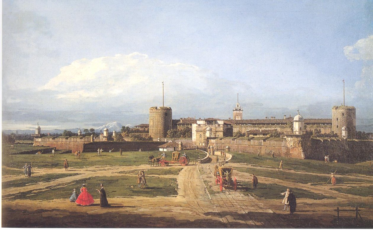 Zamek Sforzów w Mediolanie autorstwa Bernardo Bellotto