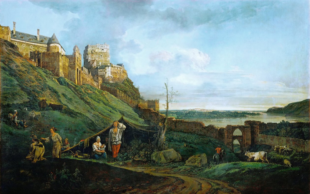 Ruiny Teb an der March autorstwa Bernardo Bellotto