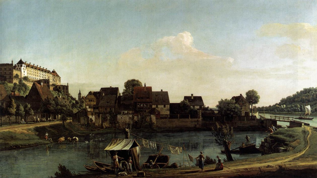 Pirna widziana z miasta portowego autorstwa Bernardo Bellotto