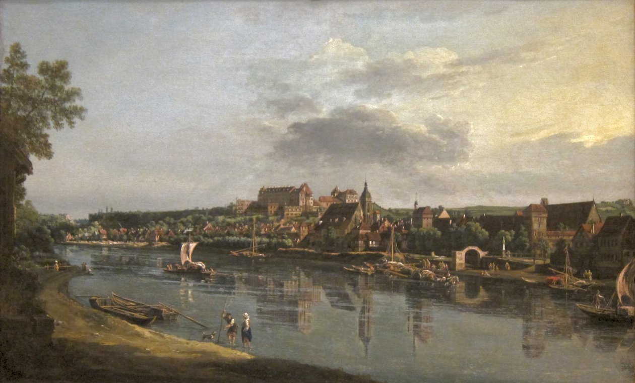 Pirna widziana z prawego brzegu Łaby autorstwa Bernardo Bellotto
