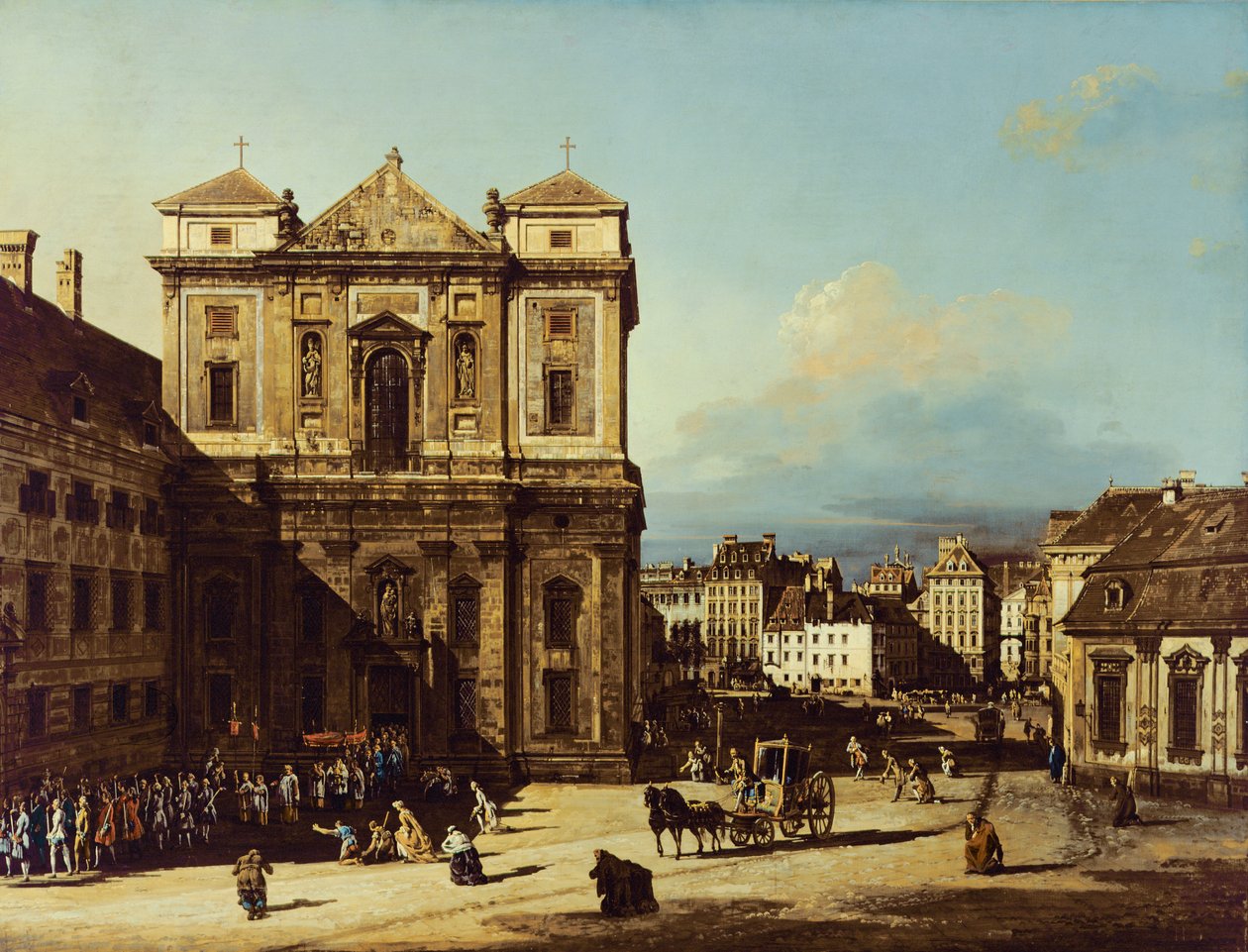 Freyung w Wiedniu, widok od strony północno-zachodniej, ok. 1758 autorstwa Bernardo Bellotto