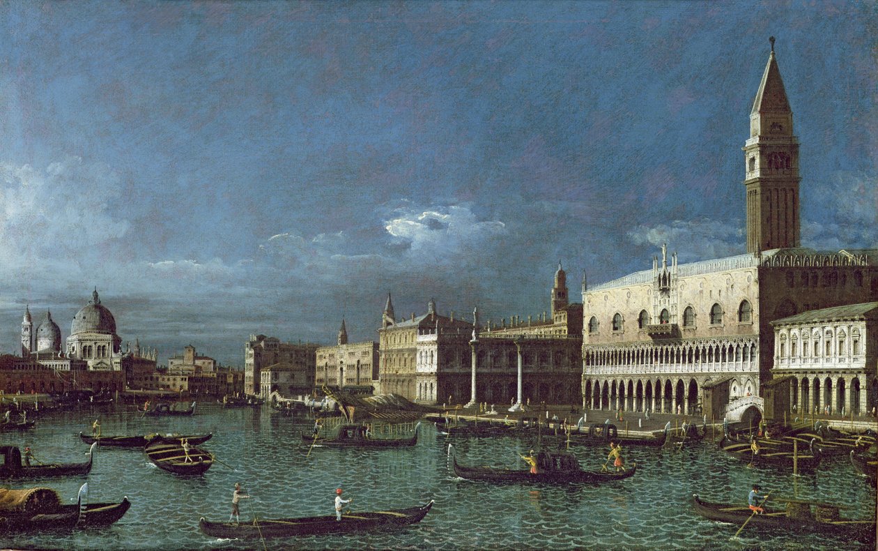 Canal Grande z kościołem Santa Maria della Salute, XVIII w. autorstwa Bernardo Bellotto