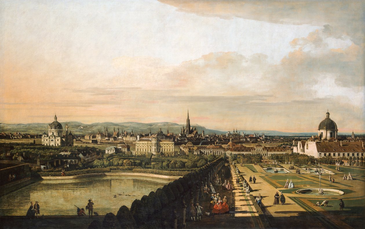 Wiedeń widziany z Belwederu autorstwa Bernardo Bellotto