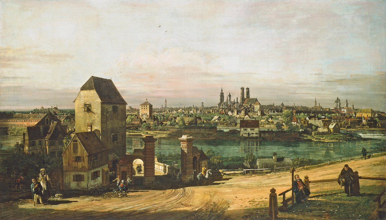 Widok na Monachium, ok. godz. 1761 autorstwa Bernardo Bellotto