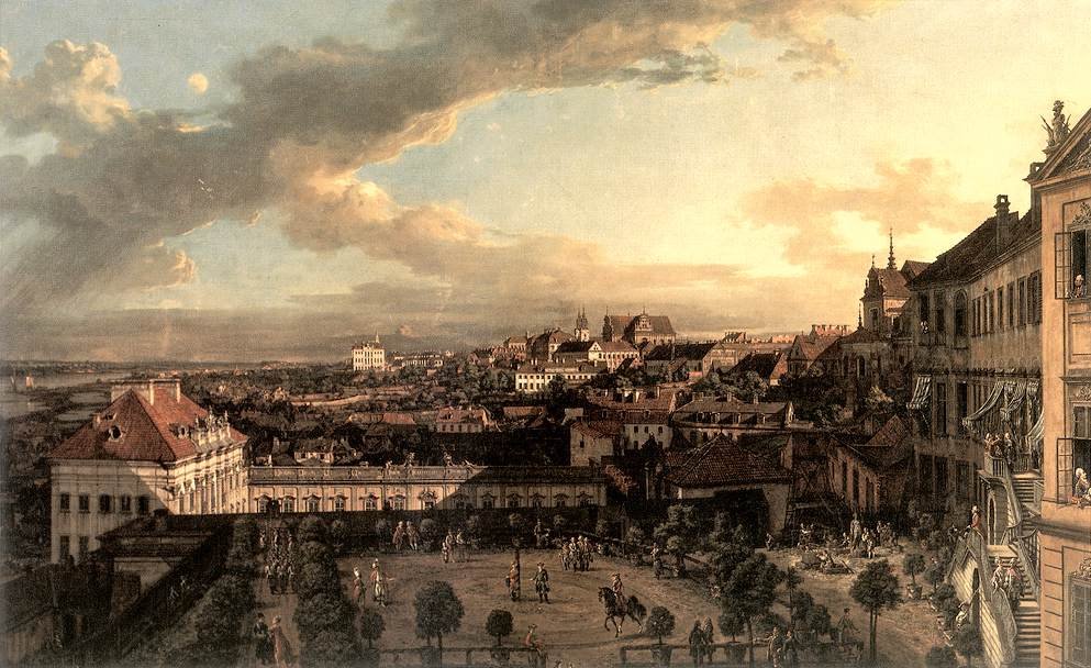 Widok na Warszawę z Pałacu Królewskiego autorstwa Bernardo Bellotto