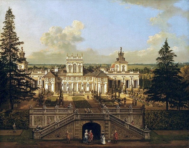 Pałac w Wilanowie widziany z ogrodu autorstwa Bernardo Bellotto