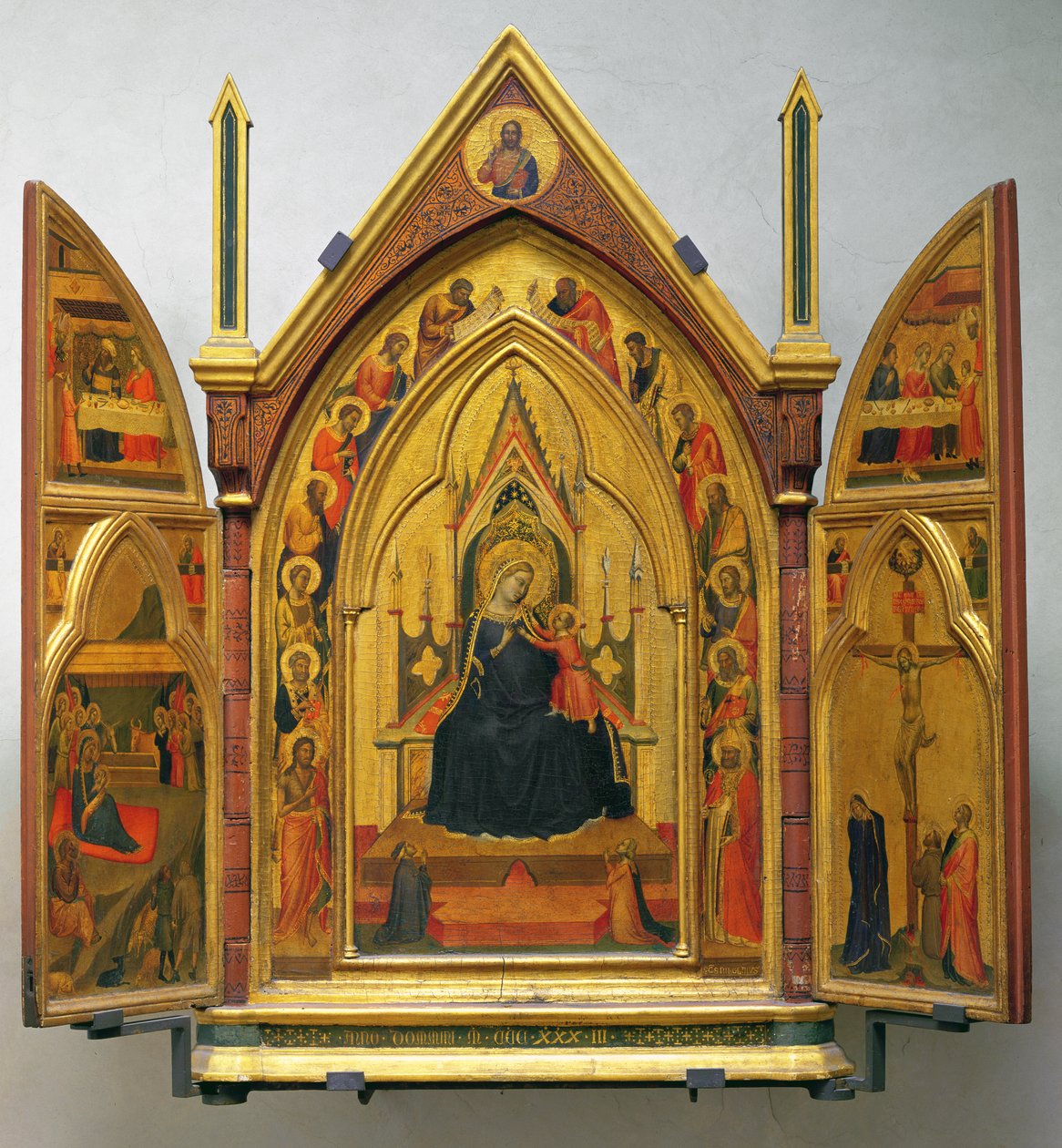 Madonna z Dzieciątkiem i świętymi (tempera na płycie) autorstwa Bernardo Daddi