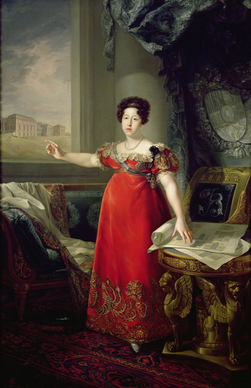 Królowa Dona Maria Isabel de Braganza, 1829 autorstwa Bernardo Lopez y Piquer