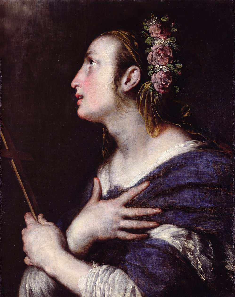 سینټ د ګلاب پولی تاج سره autorstwa Bernardo Strozzi