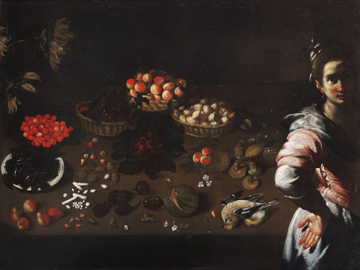Martwa natura z pokojówką autorstwa Bernardo Strozzi