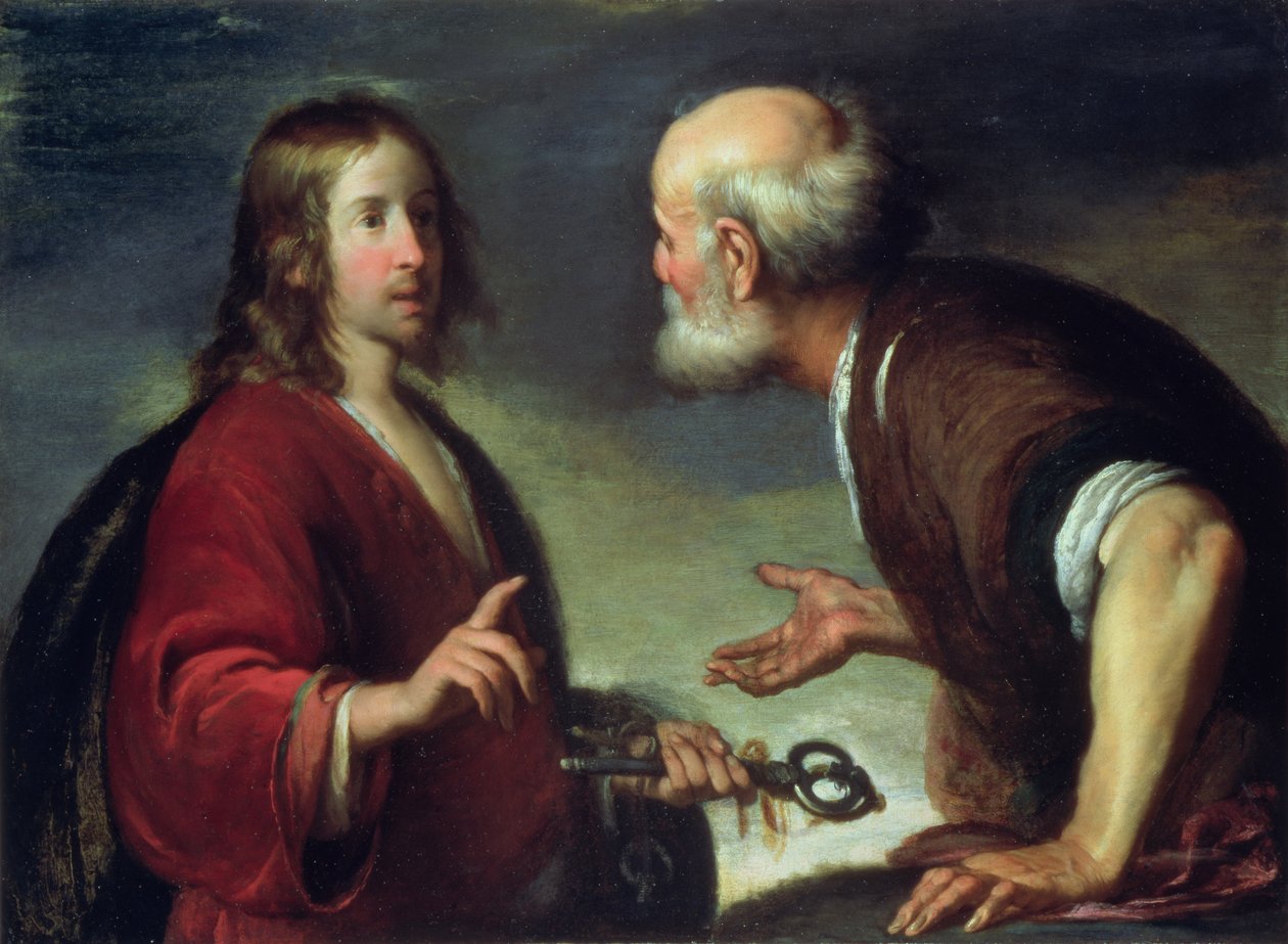 Dostarczenie kluczy do św. Piotra autorstwa Bernardo Strozzi