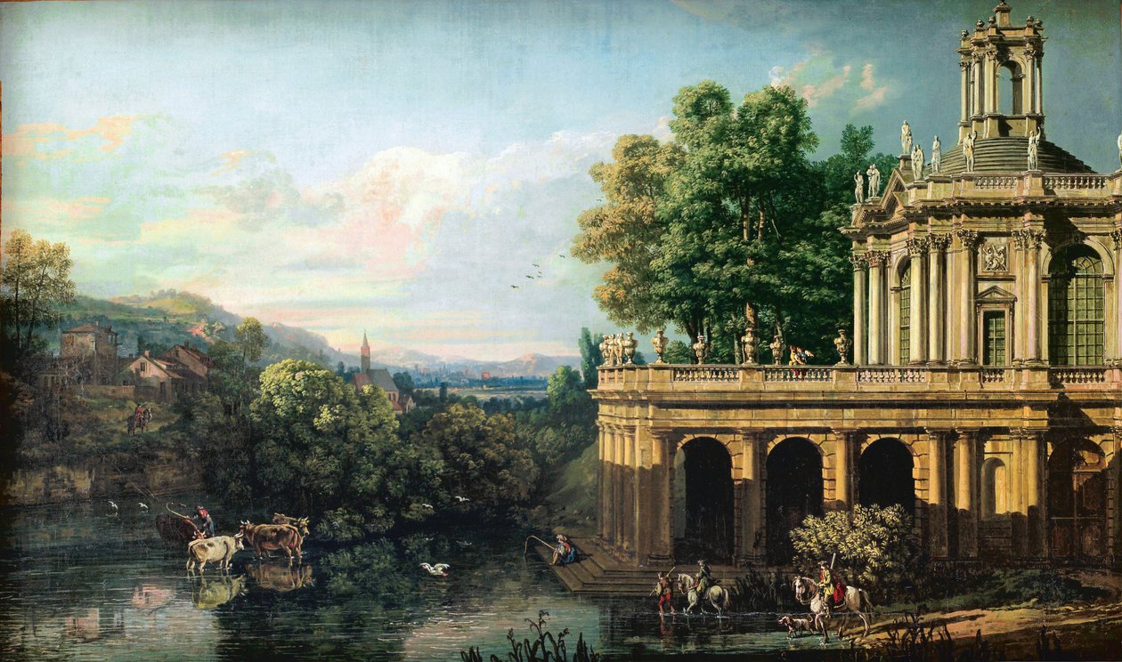 Architektoniczny kaprys z pałacem autorstwa Bernardo Bellotto