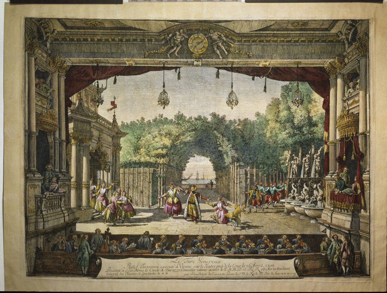 Balet Le Turc Généreux w wiedeńskim Burgtheater, 1758 autorstwa Bernardo Bellotto