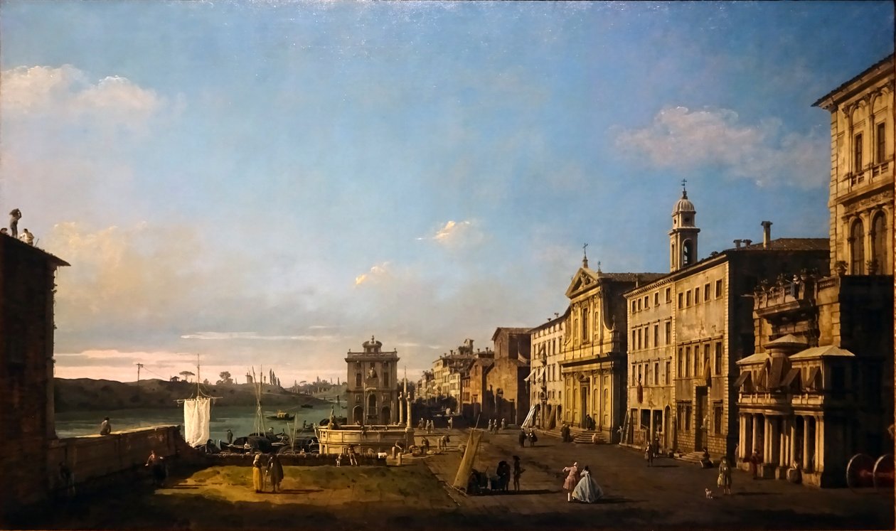 Bernardo Bellotto - Ansicht der Via di Ripetta in Rom, 1742-1744 autorstwa Bernardo Bellotto